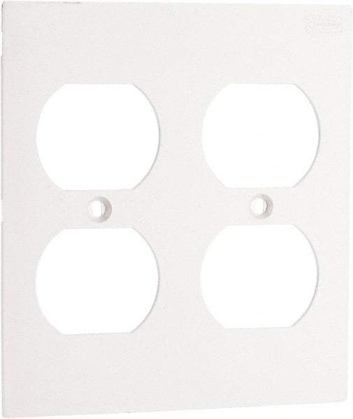 Hubbell Wiring Device-Kellems - Square Raceway Plate - White, For Use with Hubbell BT3BC5 Three Channel, MediaTrak, Nonmetallic PlugTrak, PT12, PW1 Series Raceways - Strong Tooling