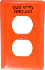 Hubbell Wiring Device-Kellems - 1 Gang, 4-1/2 Inch Long x 2.78 Inch Wide, Standard Outlet Wall Plate - Duplex Outlet, Orange, Nylon - Strong Tooling