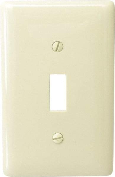 Hubbell Wiring Device-Kellems - 1 Gang, 4-1/2 Inch Long x 2.78 Inch Wide, Standard Switch Plate - Toggle Switch, Ivory, Nylon - Strong Tooling