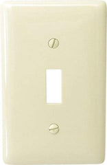 Hubbell Wiring Device-Kellems - 1 Gang, 4-1/2 Inch Long x 2.78 Inch Wide, Standard Switch Plate - Toggle Switch, Ivory, Nylon - Strong Tooling