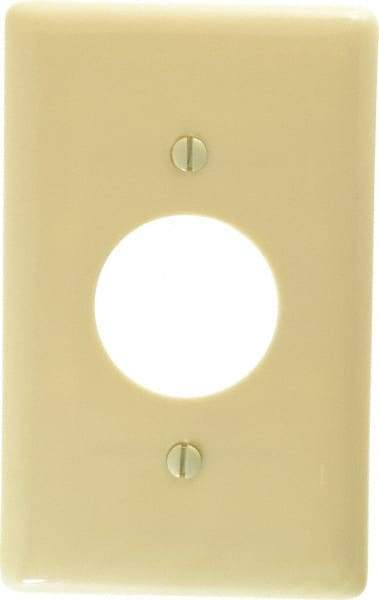 Hubbell Wiring Device-Kellems - 1 Gang, 4-1/2 Inch Long x 2.78 Inch Wide, Standard Outlet Wall Plate - Single Outlet, Ivory, Nylon - Strong Tooling