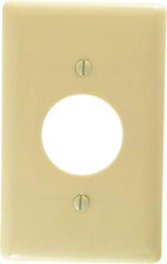 Hubbell Wiring Device-Kellems - 1 Gang, 4-1/2 Inch Long x 2.78 Inch Wide, Standard Outlet Wall Plate - Single Outlet, Ivory, Nylon - Strong Tooling