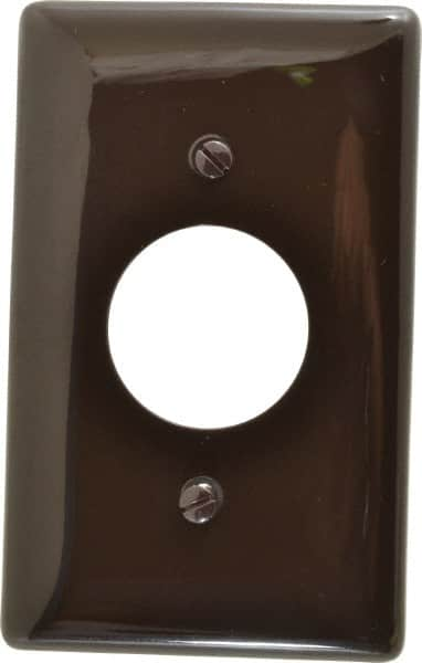 Hubbell Wiring Device-Kellems - 1 Gang, 4-1/2 Inch Long x 2.78 Inch Wide, Standard Outlet Wall Plate - Single Outlet, Brown, Nylon - Strong Tooling