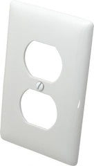 Hubbell Wiring Device-Kellems - 1 Gang, 4-1/2 Inch Long x 2.78 Inch Wide, Standard Outlet Wall Plate - Duplex Outlet, White, Nylon - Strong Tooling