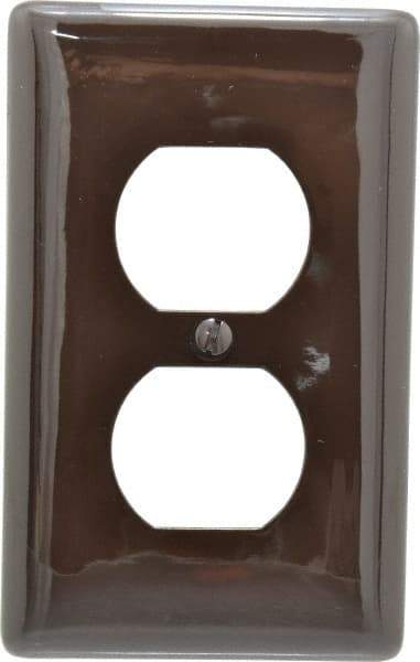 Hubbell Wiring Device-Kellems - 1 Gang, 4-1/2 Inch Long x 2.78 Inch Wide, Standard Outlet Wall Plate - Duplex Outlet, Brown, Nylon - Strong Tooling