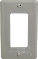 Hubbell Wiring Device-Kellems - 1 Gang, 4-1/2 Inch Long x 2.87 Inch Wide, Standard Outlet Wall Plate - Single Outlet, Gray, Nylon - Strong Tooling