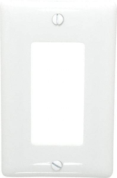 Hubbell Wiring Device-Kellems - 1 Gang, 4-1/2 Inch Long x 2.78 Inch Wide, Standard Outlet Wall Plate - GFCI/Surge Receptacle, White, Nylon - Strong Tooling