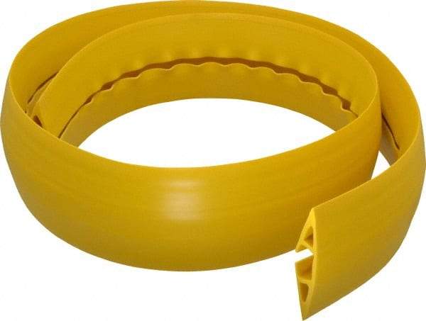 Hubbell Wiring Device-Kellems - 1 Channel, 5 Ft Long, 1/2" Max Compatible Cable Diam, Yellow PVC On Floor Cable Cover - 3" Overall Width x 3/4" Overall Height, 3/4" Channel Width x 1/2" Channel Height - Strong Tooling