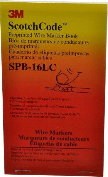 3M - 450 Label, 1.37 Inch Long x 0.22 Inch Wide x 1/4mm Thick, Alphanumeric, Electrical Vinyl Film Book - Black Legend, White Background, 39.2 to 100.4°F, Self Adhesive - Strong Tooling