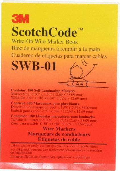 3M - 180 Label, 1/2 Inch Long x 1-1/2 Inch Wide, Write On Book - White Background, Self Laminated - Strong Tooling