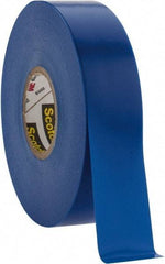 3M - 3/4" x 66', Blue Vinyl Electrical Tape - Series 35, 7 mil Thick, 1,250 V/mil Dielectric Strength, 17 Lb./Inch Tensile Strength - Strong Tooling