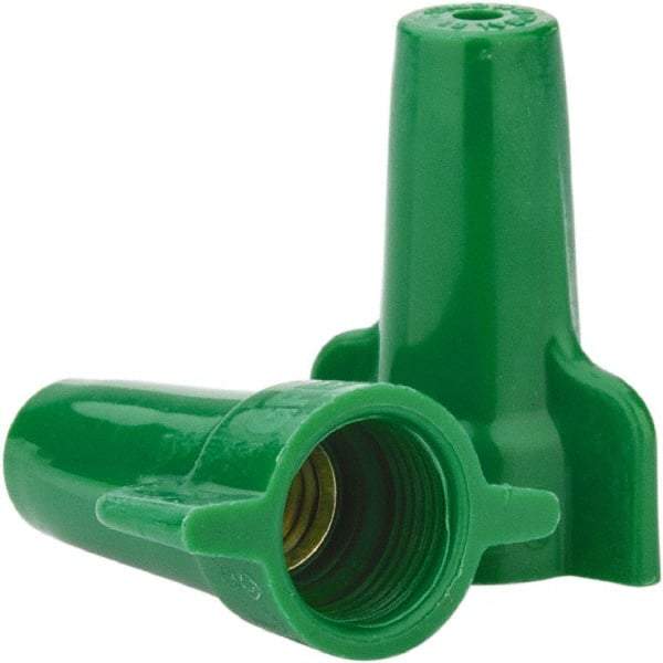 Ideal - 2, 14 to 4, 12 AWG, 600 Volt, Flame Retardant, Wing Twist on Wire Connector - Green, 221°F - Strong Tooling