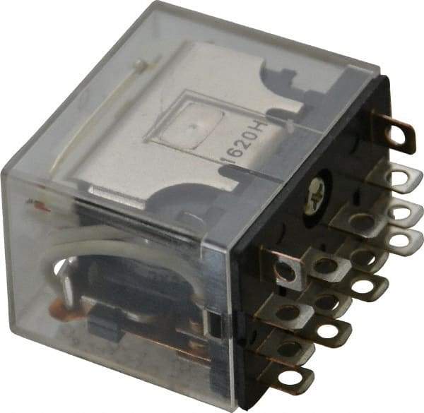 Omron - 14 Pins, 1.95 to 2.5 VA Power Rating, Square Electromechanical Plug-in & Solder General Purpose Relay - 10 Amp at 110 Amp VAC, 4PDT, 24 VAC, 41.5mm Wide x 36mm High x 28mm Deep - Strong Tooling