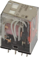 Omron - 14 Pins, 0.9 to 1.1 VA Power Rating, Square Electromechanical Plug-in & Solder General Purpose Relay - 5 Amp at 240 VAC, 4PDT, 220/240 VAC, 21.5mm Wide x 36mm High x 28mm Deep - Strong Tooling