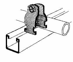 Thomas & Betts - 1-7/8" Pipe, 12 Gauge" Pipe or Tube Clamp - Gold Galvanized, 1,000 Lb Capacity - Strong Tooling