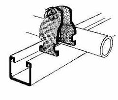 Thomas & Betts - 1-7/8" Pipe, 12 Gauge" Pipe or Tube Clamp - Gold Galvanized, 1,000 Lb Capacity - Strong Tooling