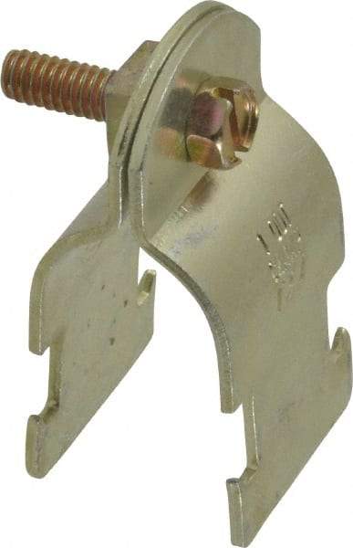 Thomas & Betts - 1" Pipe, 14 Gauge" Pipe or Tube Clamp - Gold Galvanized, 1,000 Lb Capacity - Strong Tooling