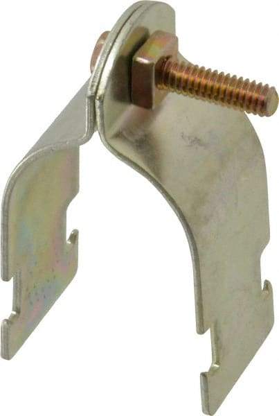 Thomas & Betts - 1-1/4" Pipe, 14 Gauge" Pipe or Conduit Clamp - Gold Galvanized, Rigid & IMC Conduit - Strong Tooling