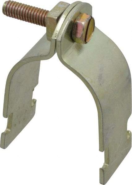 Thomas & Betts - 1-1/2" Pipe, 12 Gauge" Pipe or Conduit Clamp - Gold Galvanized, Rigid & IMC Conduit - Strong Tooling