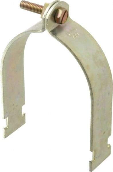 Thomas & Betts - 3-1/2" Pipe, 1/8 Gauge" Pipe or Conduit Clamp - Gold Galvanized, Rigid & IMC Conduit - Strong Tooling