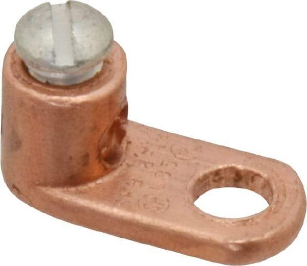 Thomas & Betts - 14-8 AWG Noninsulated Crimp Connection D Shaped Ring Terminal - 1/4" Stud, 13/16" OAL x 3/8" Wide, Tin Plated Copper Contact - Strong Tooling