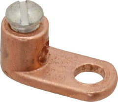 Thomas & Betts - 14-8 AWG Noninsulated Crimp Connection D Shaped Ring Terminal - 1/4" Stud, 13/16" OAL x 3/8" Wide, Tin Plated Copper Contact - Strong Tooling