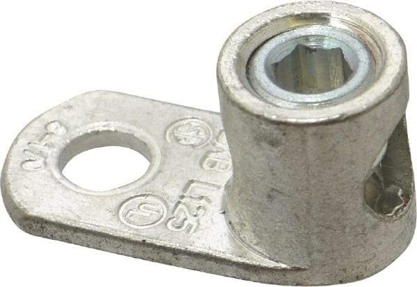 Thomas & Betts - 8-1/0 AWG Noninsulated Lug Connection D Shaped Ring Terminal - 3/8" Stud, 1-1/2" OAL x 47/64" Wide, Tin Plated Copper Contact - Strong Tooling