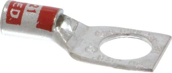 Thomas & Betts - 8 AWG Noninsulated Compression Connection Square Ring Terminal - 3/8" Stud, 1.33" OAL x 0.56" Wide, Tin Plated Copper Contact - Strong Tooling