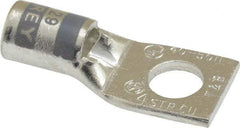 Thomas & Betts - 4 AWG Noninsulated Compression Connection Square Ring Terminal - 5/16" Stud, 1.42" OAL x 0.61" Wide, Tin Plated Copper Contact - Strong Tooling