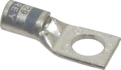 Thomas & Betts - 4 AWG Noninsulated Compression Connection Square Ring Terminal - 3/8" Stud, 1.42" OAL x 0.61" Wide, Tin Plated Copper Contact - Strong Tooling