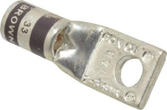 Thomas & Betts - 2 AWG Noninsulated Compression Connection Square Ring Terminal - 1/4" Stud, 1-1/2" OAL x 0.59" Wide, Tin Plated Copper Contact - Strong Tooling