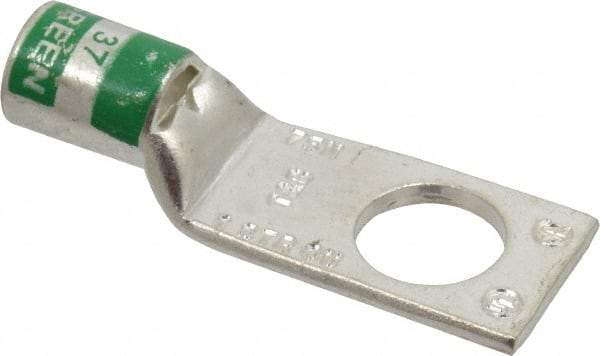 Thomas & Betts - 1 AWG Noninsulated Compression Connection Square Ring Terminal - 1/2" Stud, 2.1" OAL x 0.76" Wide, Tin Plated Copper Contact - Strong Tooling