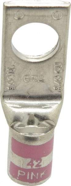 Thomas & Betts - 1/0 AWG Noninsulated Compression Connection Square Ring Terminal - 1/2" Stud, 2.2" OAL x 3/4" Wide, Tin Plated Copper Contact - Strong Tooling