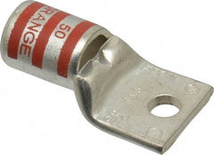 Thomas & Betts - 3/0 AWG Noninsulated Compression Connection Rectangle Ring Terminal - 1/4" Stud, 1-3/4" OAL x 0.92" Wide, Tin Plated Copper Contact - Strong Tooling