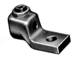 Thomas & Betts - 300-500 kcmil Wire Noninsulated Compression Connection Square Ring Terminal - 1/2" Stud, 3-1/16" OAL x 1-3/8" Wide, Copper Contact - Strong Tooling