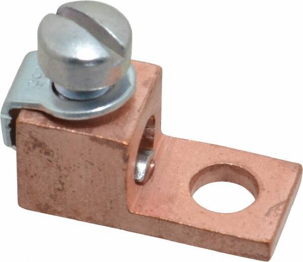 Thomas & Betts - 8-4 AWG Noninsulated Compression Connection Square Ring Terminal - 1/4" Stud, 1-1/8" OAL x 1/2" Wide, Copper Contact - Strong Tooling