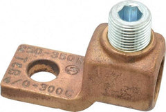 Thomas & Betts - 4/0 AWG Noninsulated Compression Connection Square Ring Terminal - 1/2" Stud, 2-3/4" OAL x 1-3/16" Wide, Copper Contact - Strong Tooling