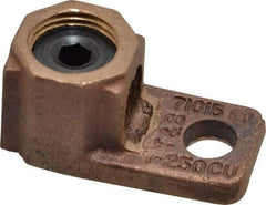 Thomas & Betts - 1 AWG Noninsulated Crimp Connection D Shaped Ring Terminal - 3/8" Stud, 2-1/32" OAL x 1" Wide, Copper Contact - Strong Tooling