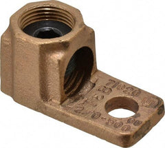 Thomas & Betts - 2/0 AWG Noninsulated Crimp Connection D Shaped Ring Terminal - 1/2" Stud, 2-3/4" OAL, Copper Contact - Strong Tooling