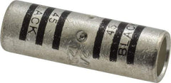 Thomas & Betts - 2/0 AWG Compatible, Noninsulated, Crimp-On Butt Splice Terminal - 2 Wire Entries, Copper Contacts, Tin Contact Plating, 1-3/4" OAL, Black - Strong Tooling