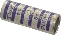 Thomas & Betts - 4/0 AWG Compatible, Noninsulated, Crimp-On Butt Splice Terminal - 2 Wire Entries, Copper Contacts, Tin Contact Plating, 1.88" OAL, Purple - Strong Tooling