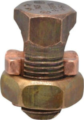 Thomas & Betts - 8 to 3 AWG, Copper Wire Compatible, Copper Alloy, Hex Split Bolt Connector - 1-1/16" OAL, 17/32" Head Width, 23/32" Base Width - Strong Tooling