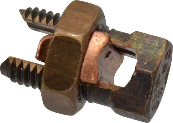 Thomas & Betts - 6 to 2 AWG, Copper Wire Compatible, Copper Alloy, Hex Split Bolt Connector - 1-11/32" OAL, 11/16" Head Width, 7/8" Base Width - Strong Tooling