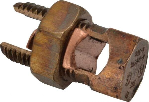 Thomas & Betts - 14 to 1/0 AWG, Copper Wire Compatible, Copper Alloy, Hex Split Bolt Connector - 1-19/32" OAL, 3/4" Head Width, 15/16" Base Width - Strong Tooling