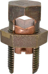 Thomas & Betts - 2 to 4/0 AWG, Copper Wire Compatible, Copper Alloy, Hex Split Bolt Connector - 2-5/32" OAL, 1" Head Width, 1-1/16" Base Width - Strong Tooling