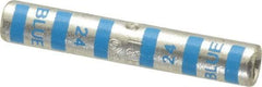 Thomas & Betts - 6 AWG Compatible, Noninsulated, Crimp-On Butt Splice Terminal - 2 Wire Entries, Copper Contacts, Tin Contact Plating, 1-3/4" OAL, Blue - Strong Tooling