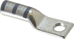 Thomas & Betts - 4 AWG Noninsulated Compression Connection Rectangle Ring Terminal - 1/4" Stud, 1.7" OAL x 0.52" Wide, Tin Plated Copper Contact - Strong Tooling