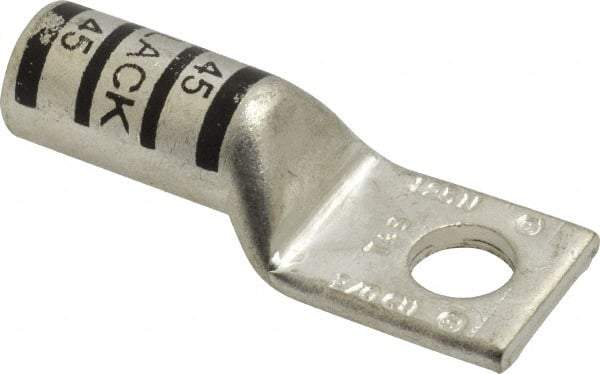 Thomas & Betts - 2/0 AWG Noninsulated Compression Connection Square Ring Terminal - 3/8" Stud, 2.28" OAL x 0.83" Wide, Tin Plated Copper Contact - Strong Tooling