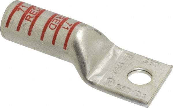 Thomas & Betts - 350 kcmil Wire Noninsulated Compression Connection Square Ring Terminal - 1/2" Stud, 3.68" OAL x 1.36" Wide, Tin Plated Copper Contact - Strong Tooling