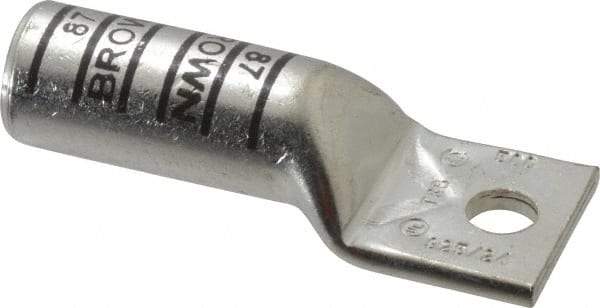 Thomas & Betts - 500 kcmil Wire Noninsulated Compression Connection Square Ring Terminal - 1/2" Stud, 4-1/4" OAL x 1.61" Wide, Tin Plated Copper Contact - Strong Tooling